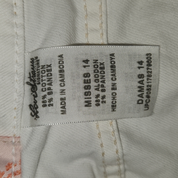 LEVI'S STRAUSS WOMENS CROP JEANS WHITE DENIM SIZE 14 - Picture 4 of 11